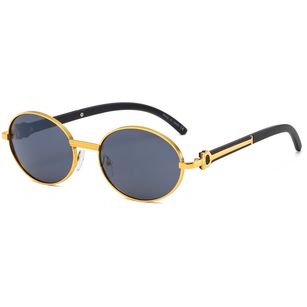 Men Sunglasses Trendy Dark Black Lens Classy Small Fashion Rapper Shades Lentes